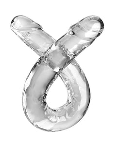 Dildo Dual Pleasure Translucent de 18 inci - Clar