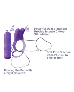 Couples Bliss Vibrating Rabbit Ring - Purple Pleasure Toy