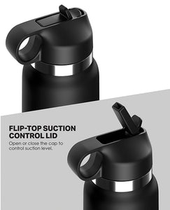 Discreet Adventure Stroker - Frosted/Black Fap Flask