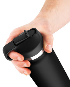 Discreet Adventure Stroker - Frosted/Black Fap Flask