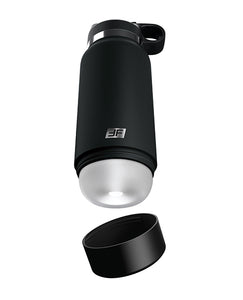 Discreet Adventure Stroker - Frosted/Black Fap Flask