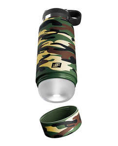 Adventure-Ready Fap Flask Happy Camper Stroker - Frosted/Camo