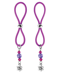 Purple Flower Charm Nipple Halos by Bijoux de Nip Elegance