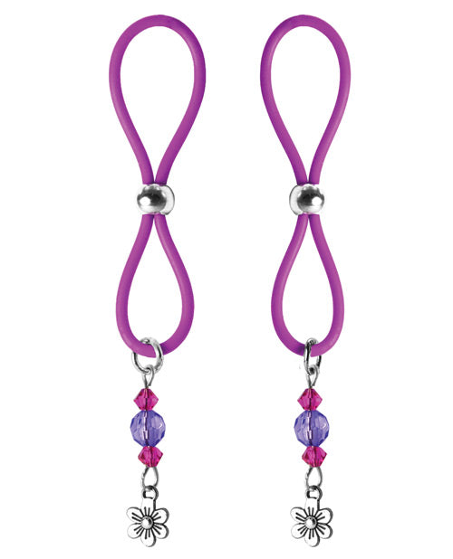 Lila Blumen Charm Nippel Halos von Bijoux de Nip Elegance