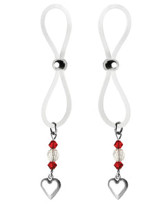 Charm de Coração Vermelho/Transparente com Halo para Mamilo da Bijoux de Nip