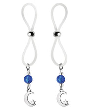 Load image into Gallery viewer, Celestial Charm Nipple Halos - Blue &amp; Clear Moon &amp; Star
