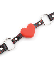 Load image into Gallery viewer, Heart-Loved PVC and Silicone Ball Gag with Red Hearts Black
