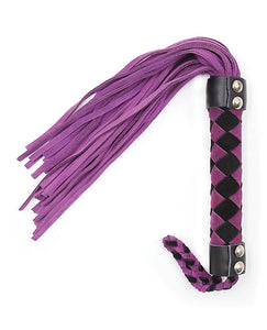 Flogger de Couro Suede Deluxe de 15,5 Polegadas para Brincadeiras Sensuais