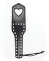 Heart-Cut Studded Spanking Paddle - Black for Couples