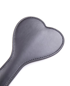 PVC Heart-Shaped Spanking Paddle - Black for Intense Fun