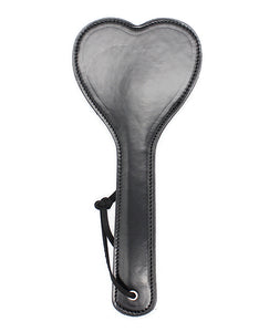 PVC Hjerteformet Spanking Paddle - Sort til Intens Sjov