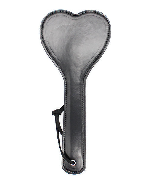 PVC Heart-Shaped Spanking Paddle - Black for Intense Fun