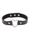 Plesur Veganskt Läder Hjärta Charm Choker - Svart Accessoar