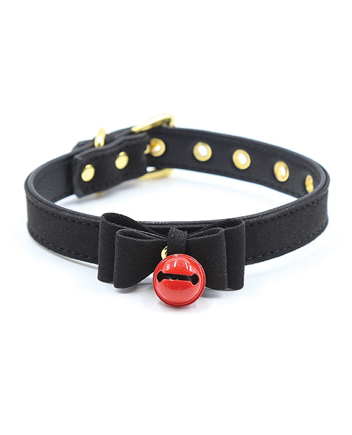 Plesur Feline Elegance Bell Bow Tie Collar - Noir Chic