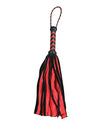 Plesur 17 Tommer Plush Faux Fur Suede Mini Flogger Sort Rød