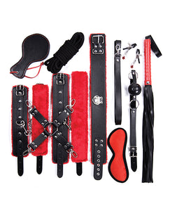 Ensemble de bondage ultime - Noir/Rouge pour le plaisir