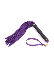 Load image into Gallery viewer, Black Leather Mini Flogger - 11 Inch Sensation Toy
