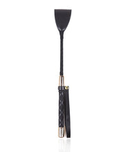 Load image into Gallery viewer, Plesur 12 Inch PU Leather Riding Crop Black Gold Accents
