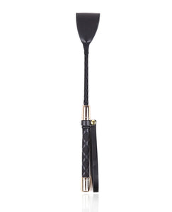 Plesur 12 Inch PU Leather Riding Crop Accente Aurii Negre