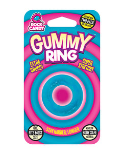 Blue Rock Candy Gummy Cock Ring Duo for Enhanced Pleasure