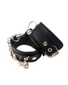 Vegan Leather Restraint Cuffs with Removable Chain - Black