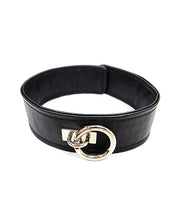 Afbeelding laden in Galerijviewer, Vegan leren BDSM-halsband met D-ring zwarte accessoire
