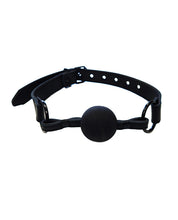 Load image into Gallery viewer, Black Leather Ball Gag with Adjustable Strap and Rubber Ball
