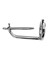 Load image into Gallery viewer, Chrome-Plated Stainless Steel Chastity Ring with Adjustable Urethral Probe
