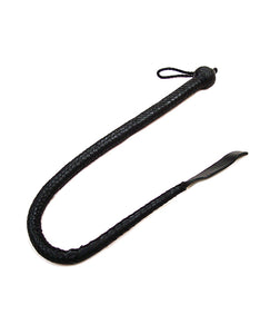 Black Leather Tasselled Riding Crop Rouge Devil Tail