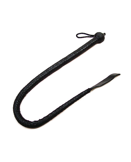 Black Leather Tasselled Riding Crop - Rouge Devil Tail