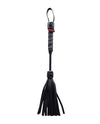 Flogger Mini de Cuero Negro de Rouge para Juegos Sensuales