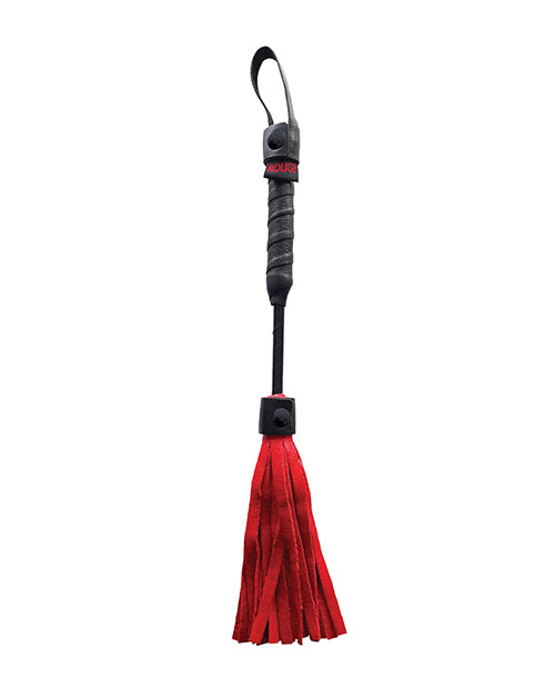 Black Mini Leather Flogger by Rouge for Sensual Play