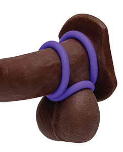 Romp Remix Trio Stretchable Penis Ring Set - Purple