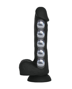 Dildo de Sucção de Silicone Líquido VERS Premium com Bolas de Movimento - Preto