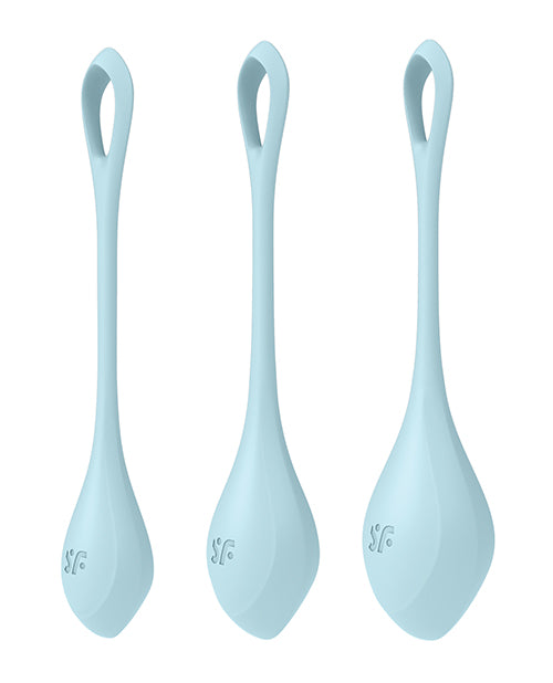 Set de antrenament Kegel Satisfyer Yoni Power 2 Ball - Verde deschis