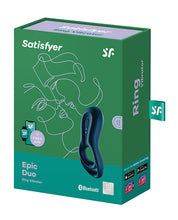 Load image into Gallery viewer, Satisfyer Epic Duo Silicone Vibrating Penis Ring - Deep Ocean Blue
