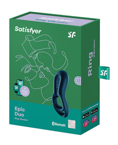 Vibromasseur Satisfyer Epic Duo Ring - Bleu Foncé