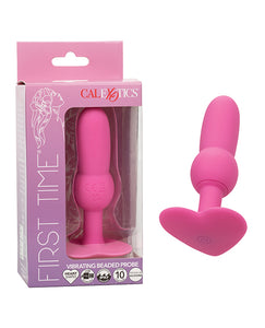 Primeiro Vibrador Anal com Contas - Rosa