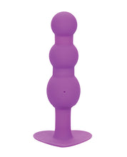 Load image into Gallery viewer, First Time Vibrating Triple Beaded Anal Probe - Purple
