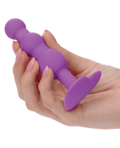 First Time Vibrating Triple Beaded Anal Probe - Purple