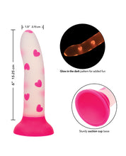 Carregue a imagem no visualizador da Galeria, Radiant Heart Glow-in-the-Dark Dildo with Suction Cup - Pink
