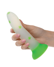 Load image into Gallery viewer, Luminescent Leaf Suction Cup Glow-in-the-Dark Dildo - Green
