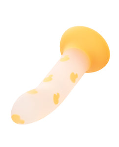 Fungo Illuminato Delizioso: Dildo in Silicone Luminoso al Buio con Ventosa - Arancione