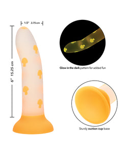 Belyst Svampglädje: Luminös Silikon Dildo med Sugkopp - Orange