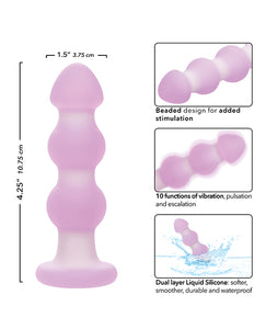 Lavender Haze Beaded Anal Probe - Lavender/White