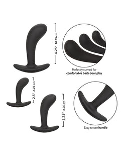 Kit de Treinamento Anal de Silicone para Próstata - Preto