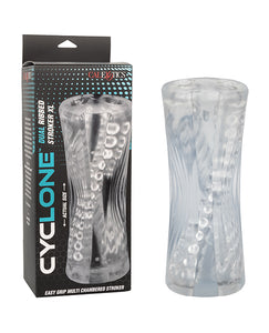 Cyclone XL Dual Chamber Ribbed Stroker - Clear