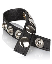 Load image into Gallery viewer, Adonis Leather Collection Ares 5 Snap Adjustable Strap Black
