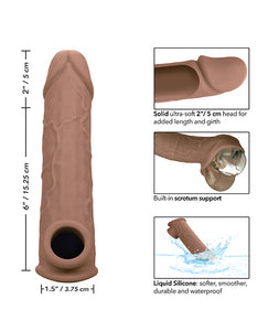 Ultimate Length Enhancer 8” Realistic Penis Extension - Brązowy