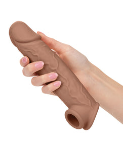 Ultimate Length Enhancer 8” Realistic Penis Extension - Brązowy